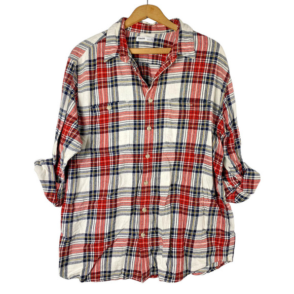 Sonoma Other - Sonoma Flannel Shirt XL Button Down Plaid Tartan Check White Red Black Mens